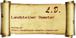 Landsteiner Demeter névjegykártya